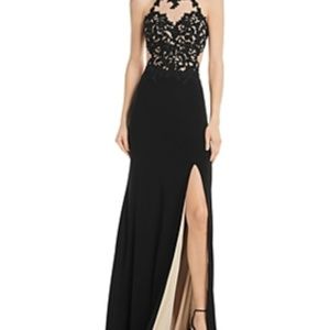 AVERY G Embroidered Illusion Gown Dress Prom
